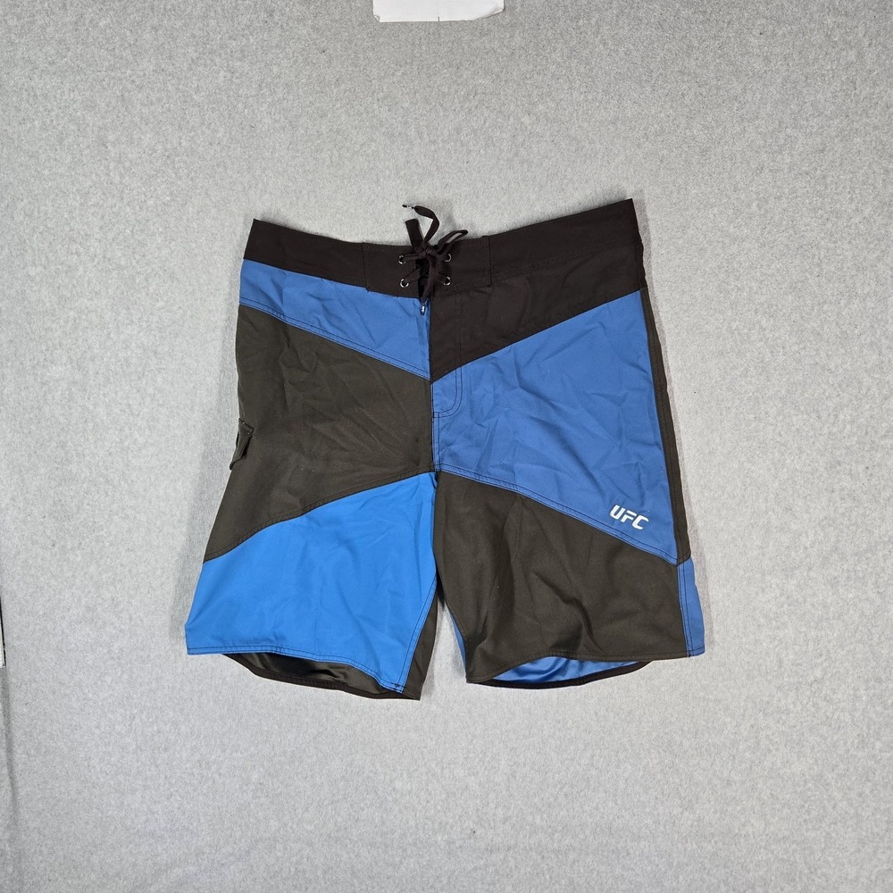 UFC Men Board Shorts 36 Blue Colorblock Swim